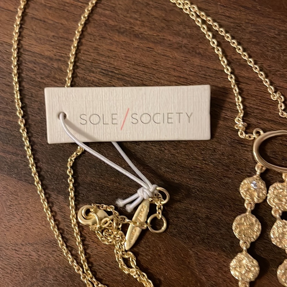 NWT Sole Society Disc Chain Pendant Necklace - Picture 4 of 5